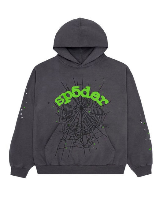 Sp5der Wait Web Hoodie 'Slate Grey'